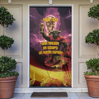 Personalized Spain Football Bull Mascot Door Cover Spanish Pride Champion Trophy Graphic Art