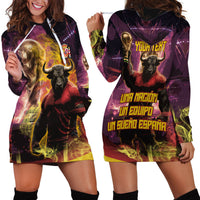 Personalized Spain Football Bull Mascot Hoodie Dress Spanish Pride Champion Trophy Graphic Art