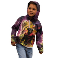 Personalized Spain Football Bull Mascot Kid Hoodie Spanish Pride Champion Trophy Graphic Art