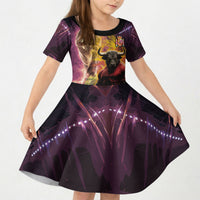 Personalized Spain Football Bull Mascot Kid Short Sleeve Dress Spanish Pride Champion Trophy Graphic Art