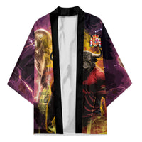 Personalized Spain Football Bull Mascot Kimono Spanish Pride Champion Trophy Graphic Art