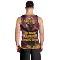 Personalized Spain Football Bull Mascot Men Tank Top Spanish Pride Champion Trophy Graphic Art