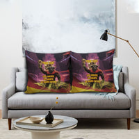 Personalized Spain Football Bull Mascot Pillow Cover Spanish Pride Champion Trophy Graphic Art