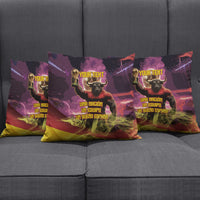 Personalized Spain Football Bull Mascot Pillow Cover Spanish Pride Champion Trophy Graphic Art