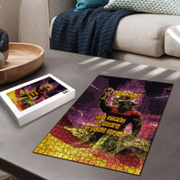 Personalized Spain Football Bull Mascot Puzzle Spanish Pride Champion Trophy Graphic Art