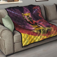 Personalized Spain Football Bull Mascot Quilt Spanish Pride Champion Trophy Graphic Art