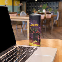 Personalized Spain Football Bull Mascot Skinny Tumbler Spanish Pride Champion Trophy Graphic Art