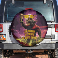 Personalized Spain Football Bull Mascot Spare Tire Cover Spanish Pride Champion Trophy Graphic Art