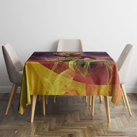 Personalized Spain Football Bull Mascot Tablecloth Spanish Pride Champion Trophy Graphic Art