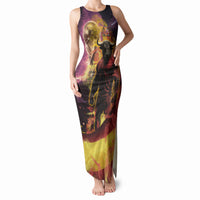 Personalized Spain Football Bull Mascot Tank Maxi Dress Spanish Pride Champion Trophy Graphic Art
