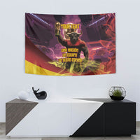 Personalized Spain Football Bull Mascot Tapestry Spanish Pride Champion Trophy Graphic Art