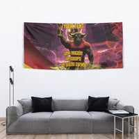 Personalized Spain Football Bull Mascot Tapestry Spanish Pride Champion Trophy Graphic Art