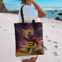 Personalized Spain Football Bull Mascot Tote Bag Spanish Pride Champion Trophy Graphic Art