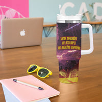 Personalized Spain Football Bull Mascot Tumbler With Handle Spanish Pride Champion Trophy Graphic Art