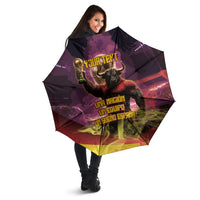 Personalized Spain Football Bull Mascot Umbrella Spanish Pride Champion Trophy Graphic Art