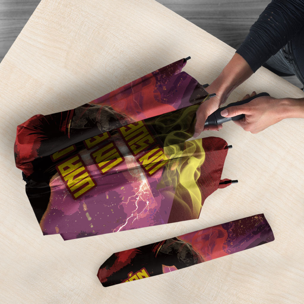Personalized Spain Football Bull Mascot Umbrella Spanish Pride Champion Trophy Graphic Art