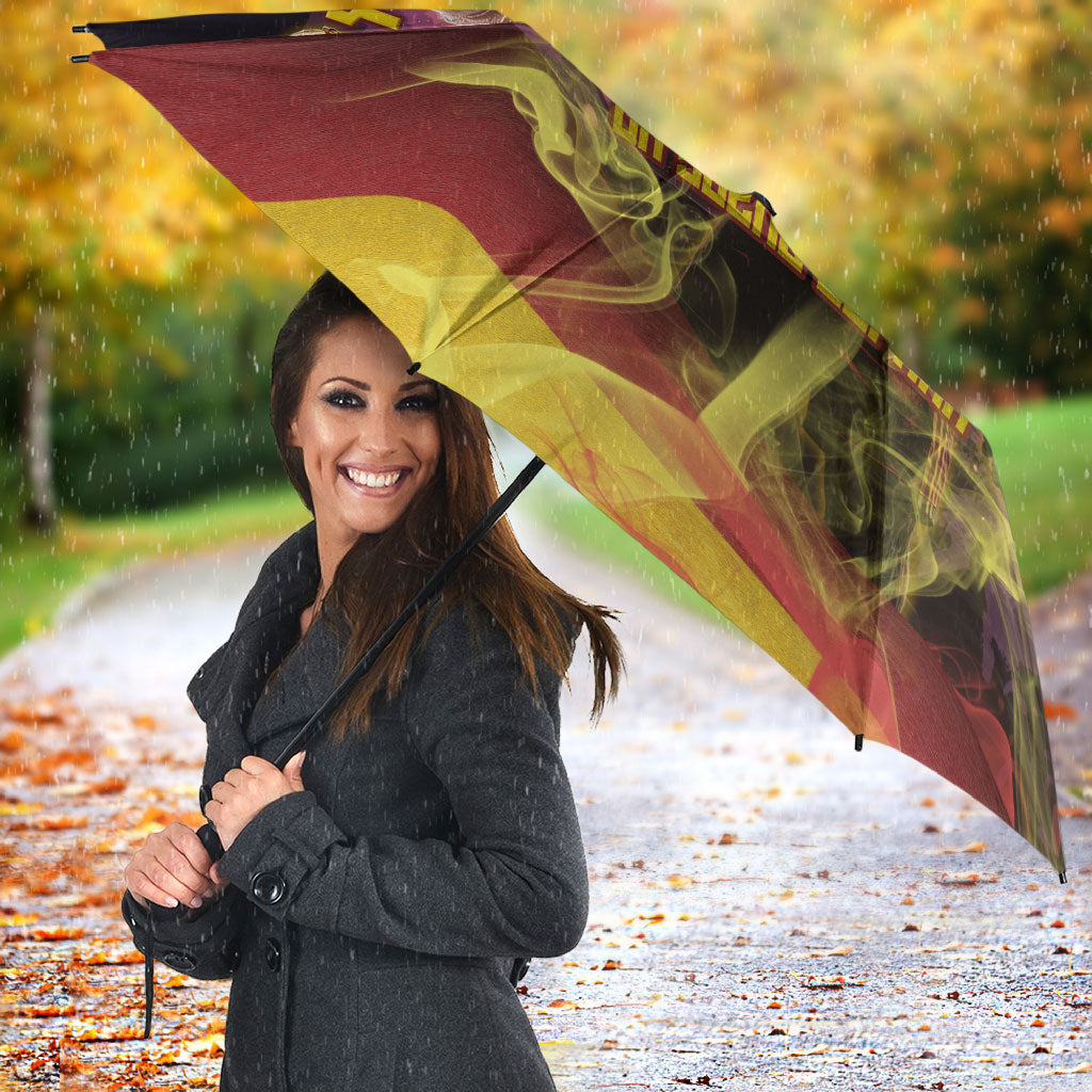 Personalized Spain Football Bull Mascot Umbrella Spanish Pride Champion Trophy Graphic Art