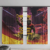 Personalized Spain Football Bull Mascot Window Curtain Spanish Pride Champion Trophy Graphic Art