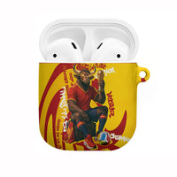 Spain Football Bull Mascot AirPods Case Spanish Pride Champion Soccer Trophy Graffiti