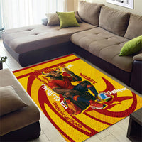 Spain Football Bull Mascot Area Rug Spanish Pride Champion Soccer Trophy Graffiti