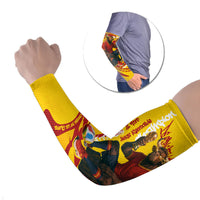 Spain Football Bull Mascot Arm Sleeves Spanish Pride Champion Soccer Trophy Graffiti