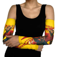 Spain Football Bull Mascot Arm Sleeves Spanish Pride Champion Soccer Trophy Graffiti