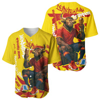 Spain Football Bull Mascot Baseball Jersey Spanish Pride Champion Soccer Trophy Graffiti