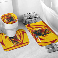 Spain Football Bull Mascot Bathroom Set Spanish Pride Champion Soccer Trophy Graffiti