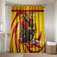 Spain Football Bull Mascot Bathroom Set Spanish Pride Champion Soccer Trophy Graffiti