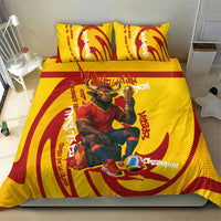 Spain Football Bull Mascot Bedding Set Spanish Pride Champion Soccer Trophy Graffiti