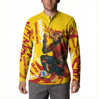 Spain Football Bull Mascot Button Sweatshirt Spanish Pride Champion Soccer Trophy Graffiti