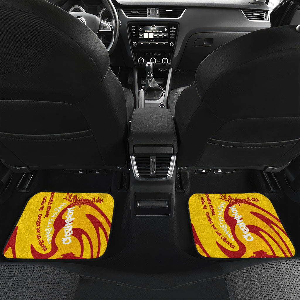 Spain Football Bull Mascot Car Mats Spanish Pride Champion Soccer Trophy Graffiti