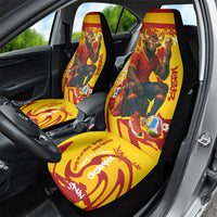 Spain Football Bull Mascot Car Seat Cover Spanish Pride Champion Soccer Trophy Graffiti