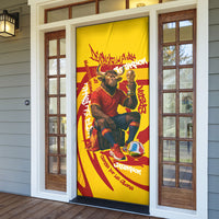 Spain Football Bull Mascot Door Cover Spanish Pride Champion Soccer Trophy Graffiti