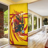 Spain Football Bull Mascot Door Cover Spanish Pride Champion Soccer Trophy Graffiti