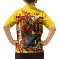 Spain Football Bull Mascot Hawaiian Shirt Spanish Pride Champion Soccer Trophy Graffiti