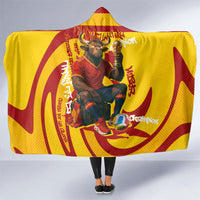 Spain Football Bull Mascot Hooded Blanket Spanish Pride Champion Soccer Trophy Graffiti