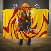Spain Football Bull Mascot Hooded Blanket Spanish Pride Champion Soccer Trophy Graffiti