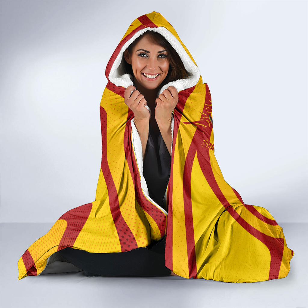Spain Football Bull Mascot Hooded Blanket Spanish Pride Champion Soccer Trophy Graffiti