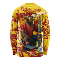 Spain Football Bull Mascot Long Sleeve Shirt Spanish Pride Champion Soccer Trophy Graffiti