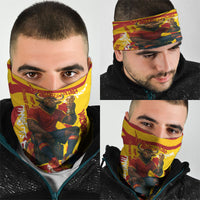 Spain Football Bull Mascot Neck Gaiter Spanish Pride Champion Soccer Trophy Graffiti