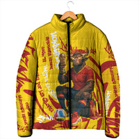 Spain Football Bull Mascot Padded Jacket Spanish Pride Champion Soccer Trophy Graffiti
