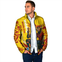 Spain Football Bull Mascot Padded Jacket Spanish Pride Champion Soccer Trophy Graffiti