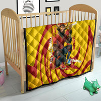 Spain Football Bull Mascot Quilt Spanish Pride Champion Soccer Trophy Graffiti