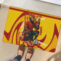 Spain Football Bull Mascot Rubber Doormat Spanish Pride Champion Soccer Trophy Graffiti