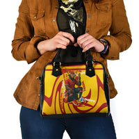 Spain Football Bull Mascot Shoulder Handbag Spanish Pride Champion Soccer Trophy Graffiti