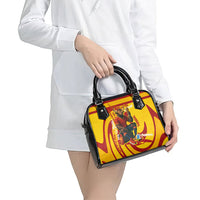 Spain Football Bull Mascot Shoulder Handbag Spanish Pride Champion Soccer Trophy Graffiti