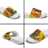 Spain Football Bull Mascot Slide Sandals Spanish Pride Champion Soccer Trophy Graffiti