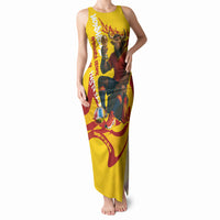 Spain Football Bull Mascot Tank Maxi Dress Spanish Pride Champion Soccer Trophy Graffiti