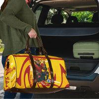 Spain Football Bull Mascot Travel Bag Spanish Pride Champion Soccer Trophy Graffiti